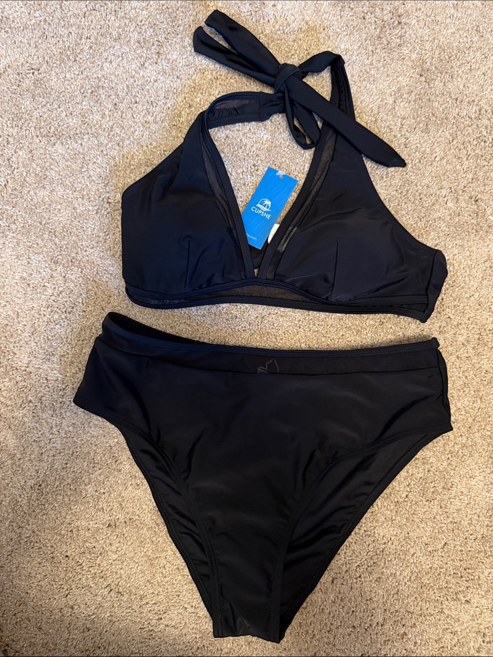 Cupshe Halter Bikini Set - Black